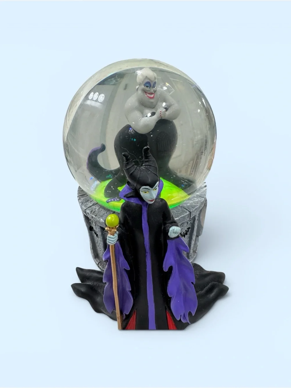 Disney Maleficent & Ursula Snow Globe Figurine - Black, Purple, Green - Picture 2 of 12